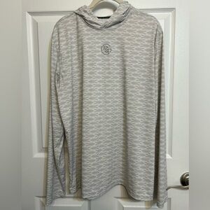 Googan Squad Men’s Stylish Gray Patterned Long Sleeve Hoodie Medium Fishing